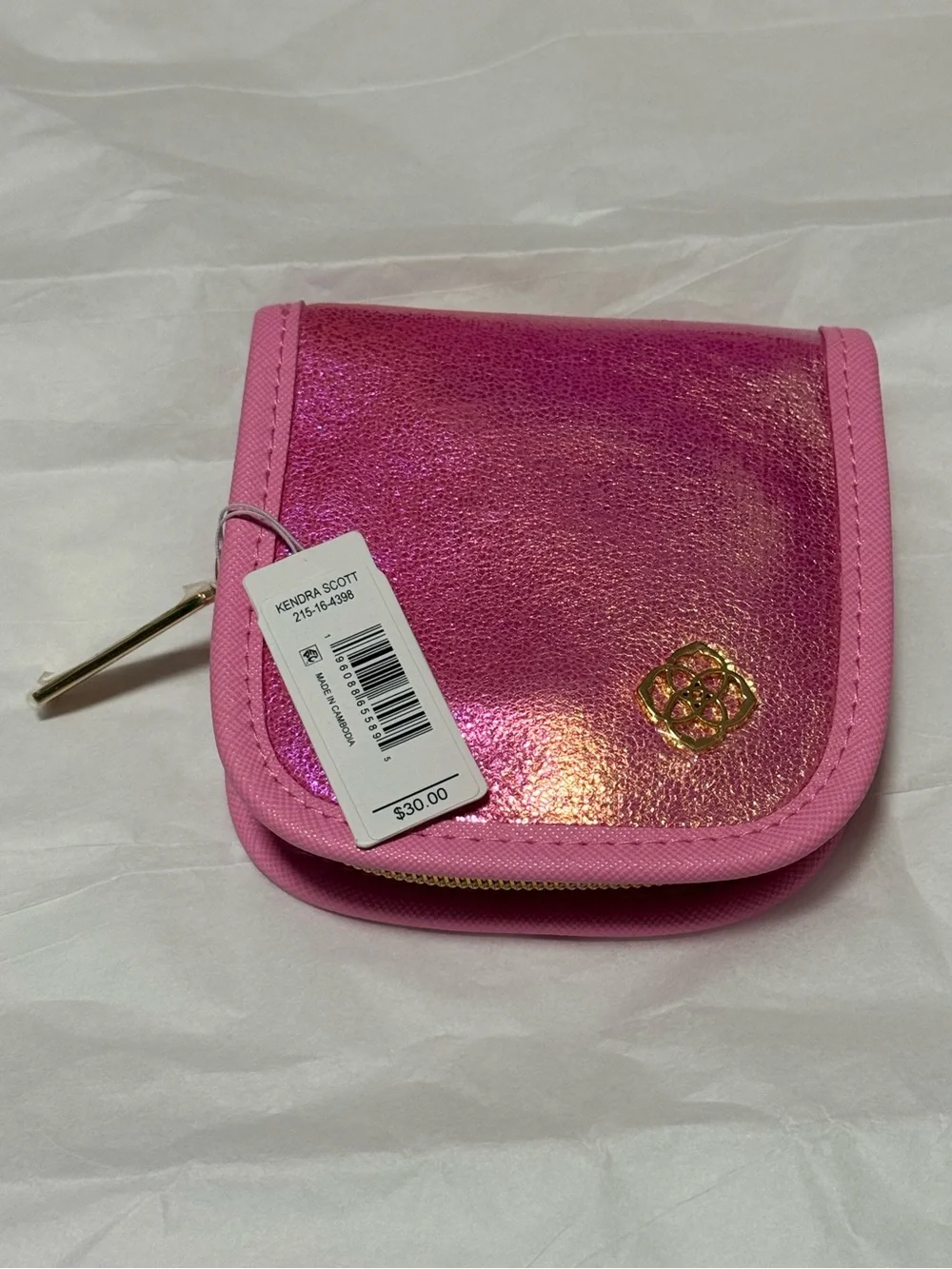 NWT Kendra Scott Travel Jewelry Wallet Pouch in Shimmer Pink - Picture 3 of 12